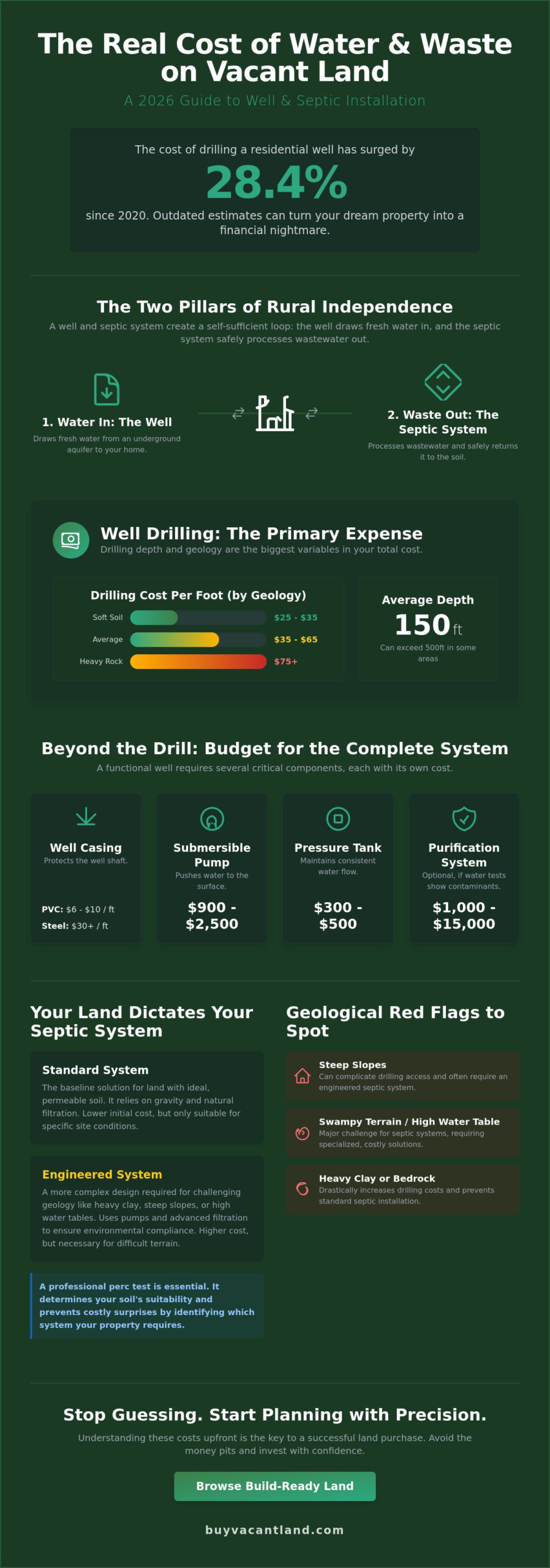 Well and Septic Installation Cost: The 2026 Comprehensive Guide for Land Buyers
