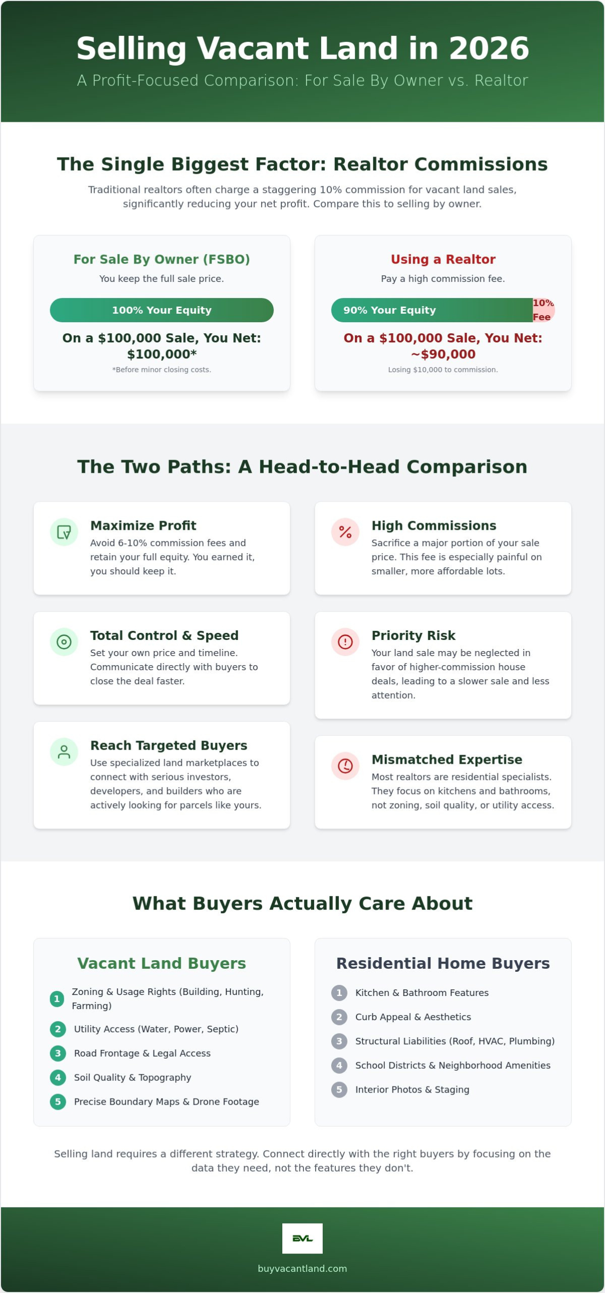 Selling Land by Owner vs. Realtor: The 2026 Landowner’s Guide