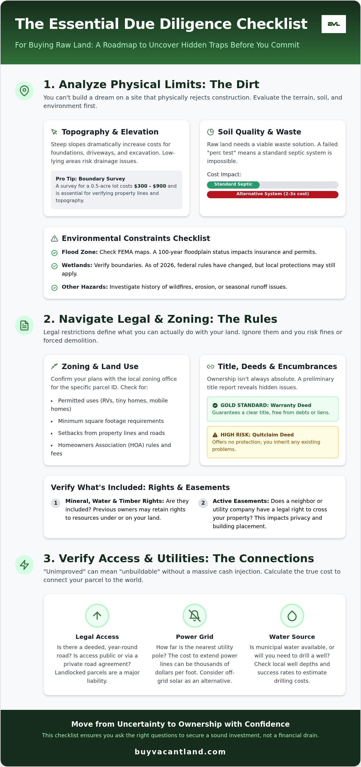 Essential Questions to Ask When Buying Land: The 2026 Due Diligence Checklist